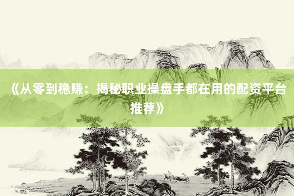《从零到稳赚：揭秘职业操盘手都在用的配资平台推荐》