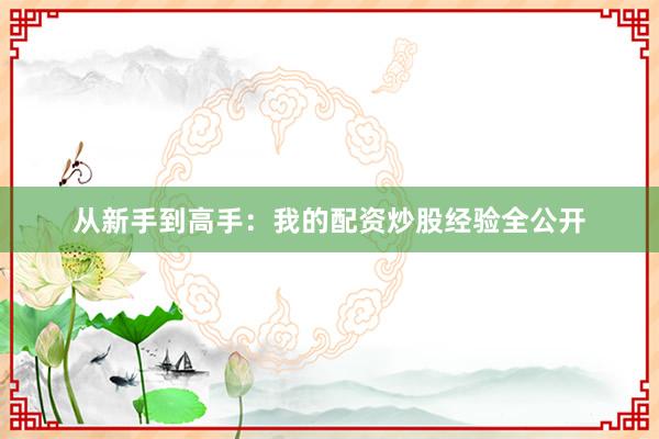 从新手到高手：我的配资炒股经验全公开