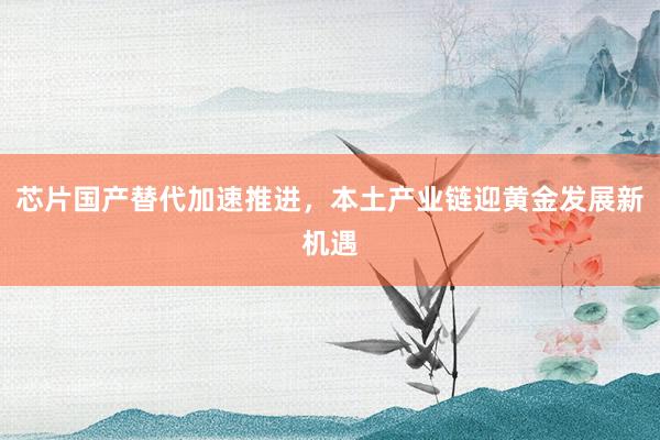 芯片国产替代加速推进，本土产业链迎黄金发展新机遇