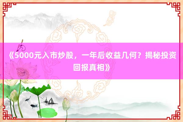 《5000元入市炒股，一年后收益几何？揭秘投资回报真相》