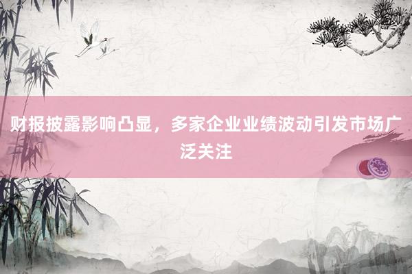 财报披露影响凸显，多家企业业绩波动引发市场广泛关注