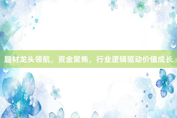 题材龙头领航，资金聚焦，行业逻辑驱动价值成长